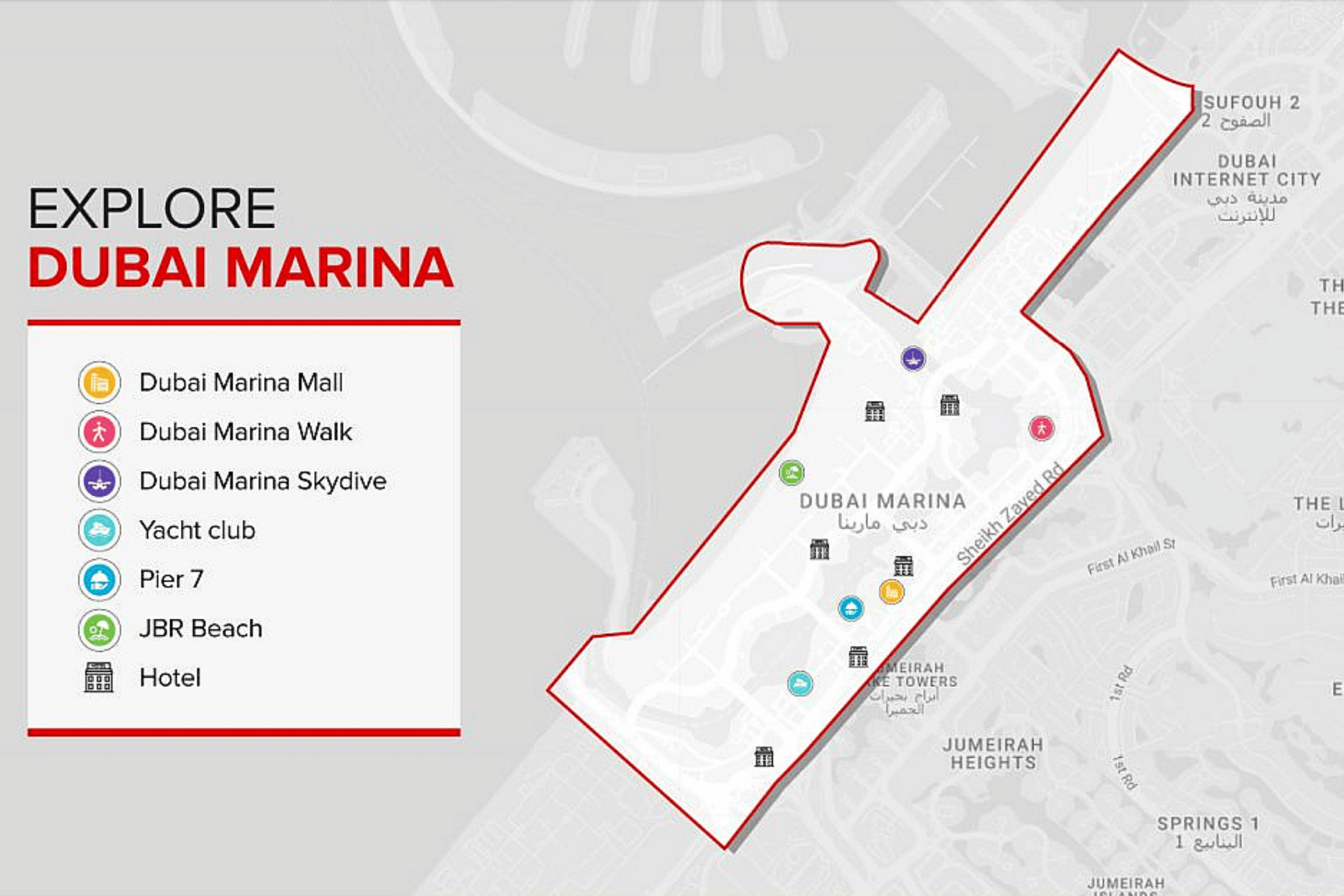 Dubai Marina Map