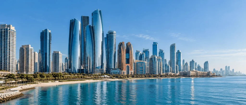 Skyline d'Abu Dhabi et la corniche